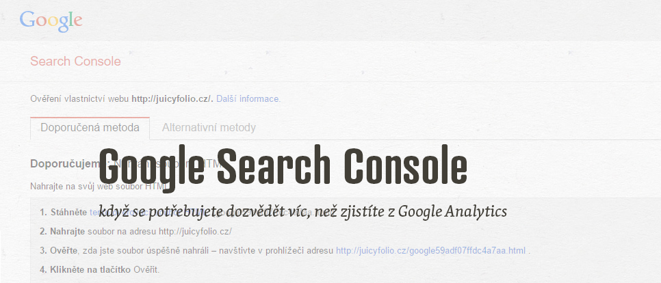 Nastavení Google Search Console pro větší přehled o návštěvnících